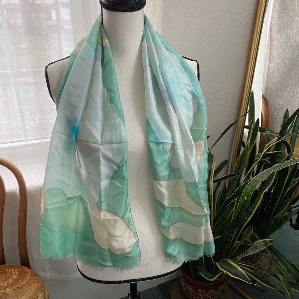 Vintage Hand Painted Silk Scarf